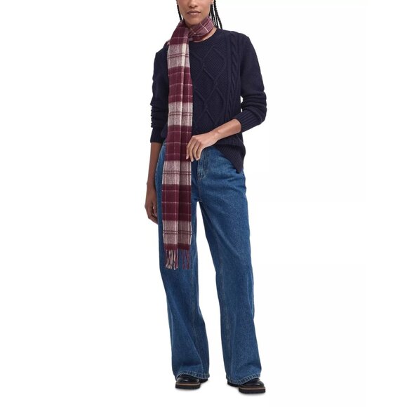 150$ Barbour Ribbed Crew Neck Knitted Burne Sweater Women's Size 4 Navy Blue - Picture 5 of 5